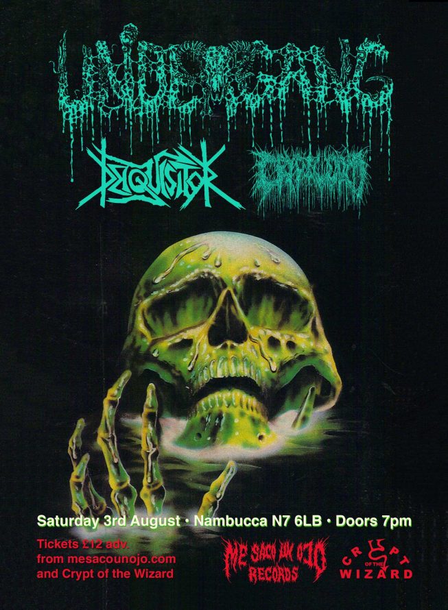 Undergang, Deiquisitor & Cryptworm in London flyer