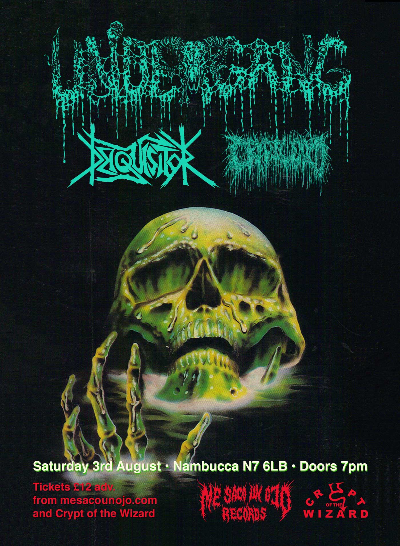 Undergang, Deiquisitor & Cryptworm in London flyer