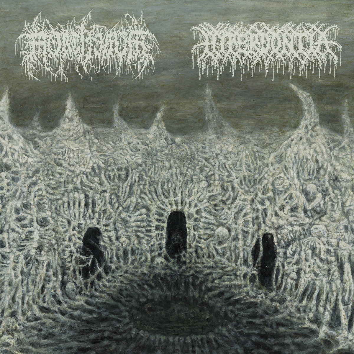 Hyperdontia and Mortiferum split 7’’ cover art