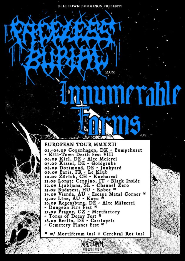 Faceless Burial 2022 European tour flyer