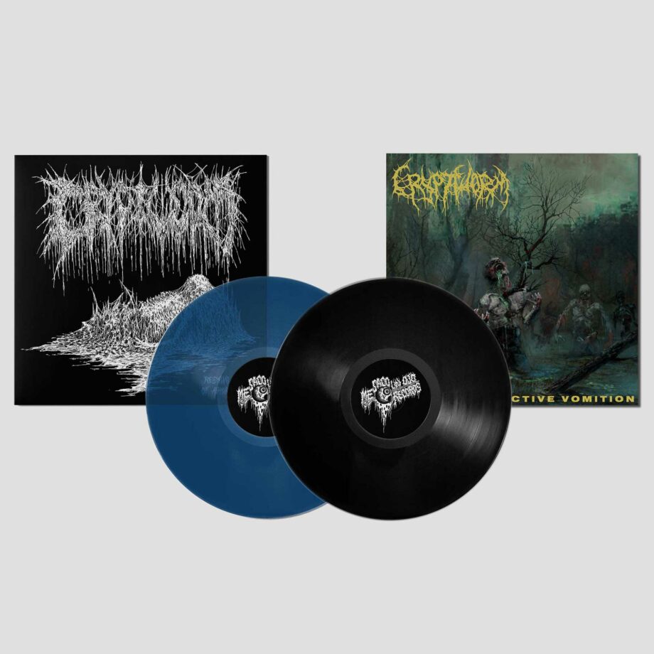 Cryptworm - Oozing Radioactive Vomition / Reeking Gunk of Abhorrence combo (Black and Blue vinyl)