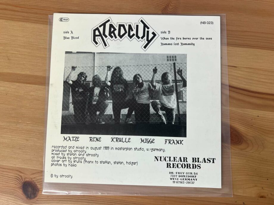 Atrocity – Blue Blood 7''