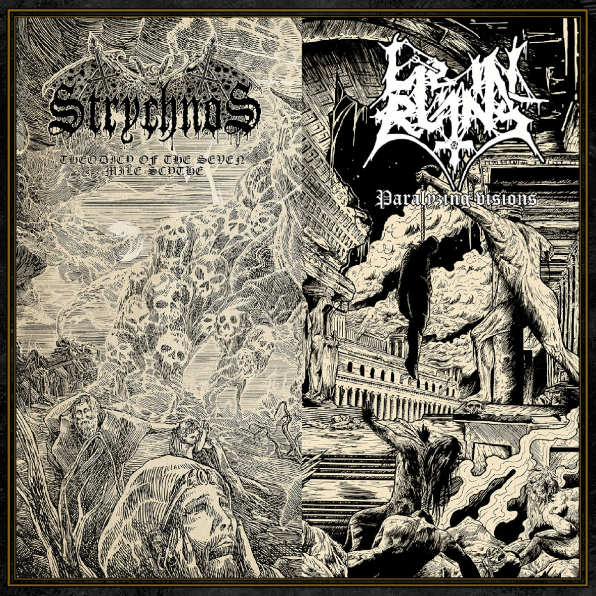 Lie In Ruins / Strychnos - Paralyzing Visions/Theodicy of the Seven Mile Scythe LP
